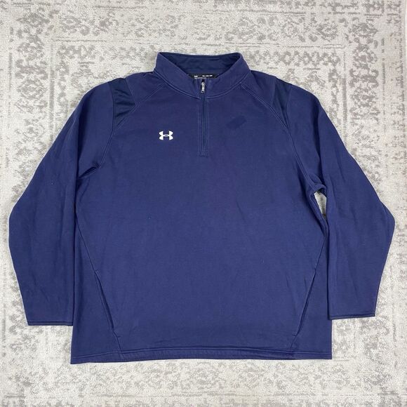 Under Armour Pullover Mens Blue Loose Fit Logo Casual Sweatshirt Men Size 4XL - Picture 1 of 7